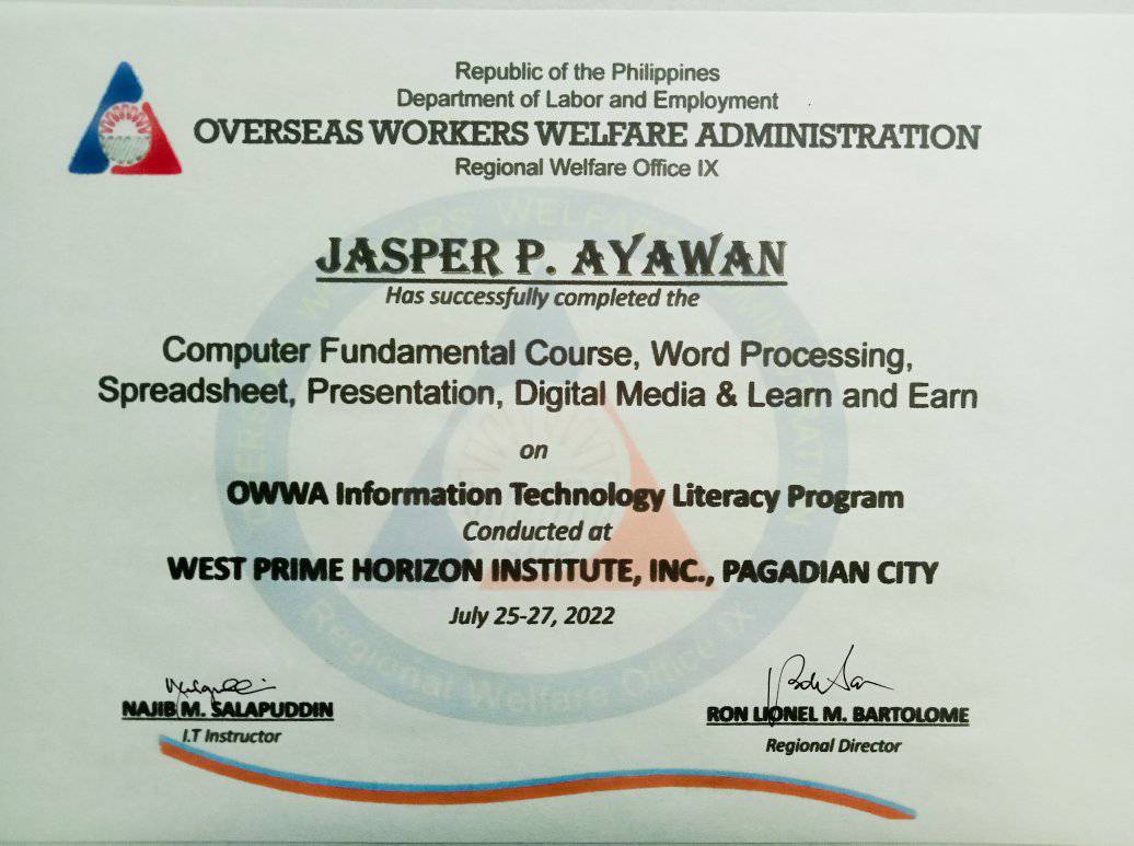This is my digital certificate